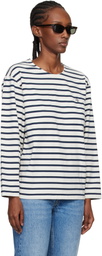 ANINE BING Off-White & Navy Newton T-shirt