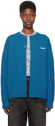 We11done Blue Embroidered Cardigan