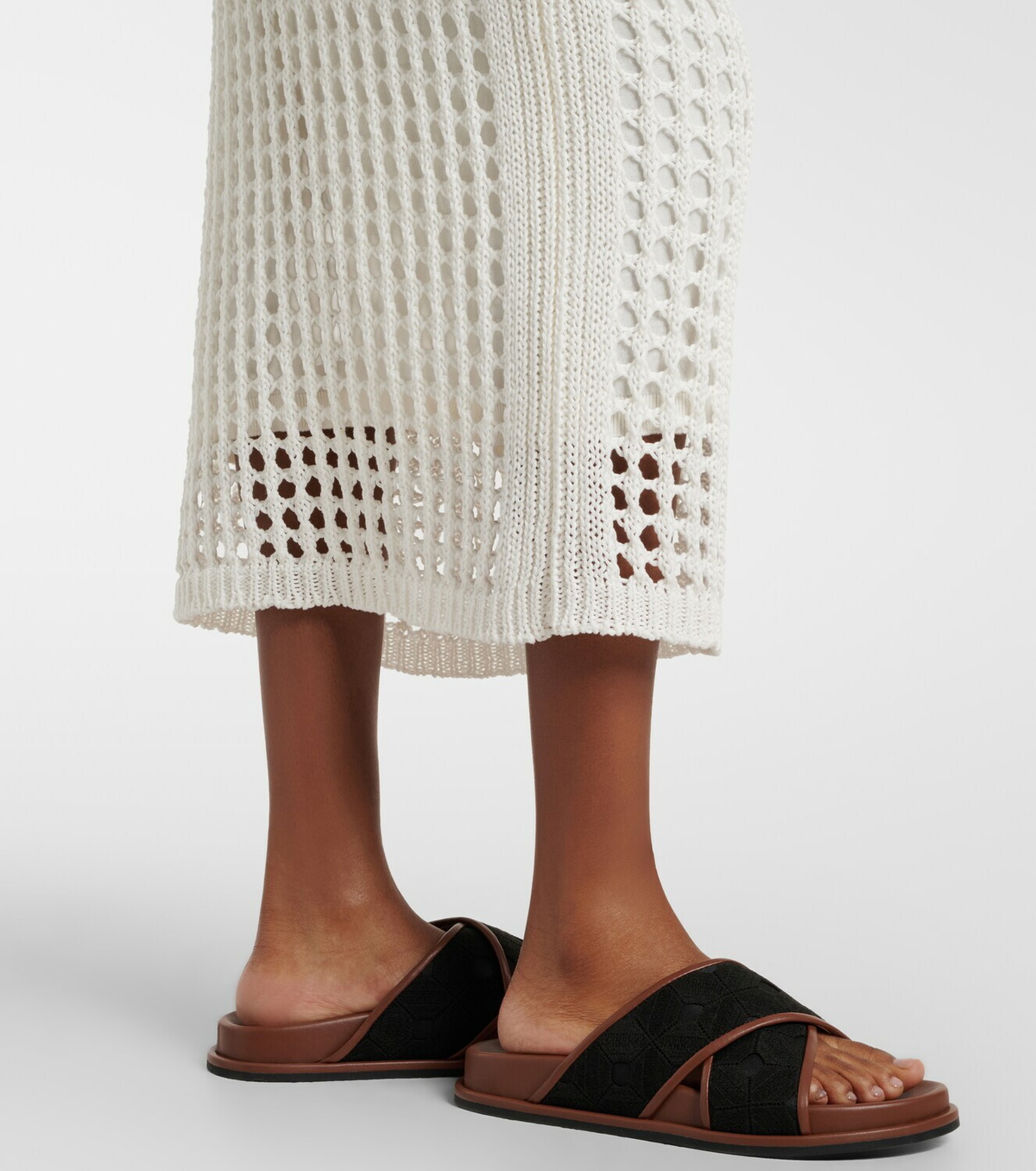 Max Mara Geode open-knit cotton midi skirt