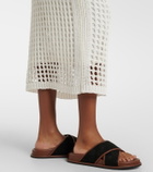 Max Mara Geode open-knit cotton midi skirt