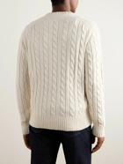 Dunhill - Cable-Knit Cotton and Cashmere-Blend Sweater - Neutrals