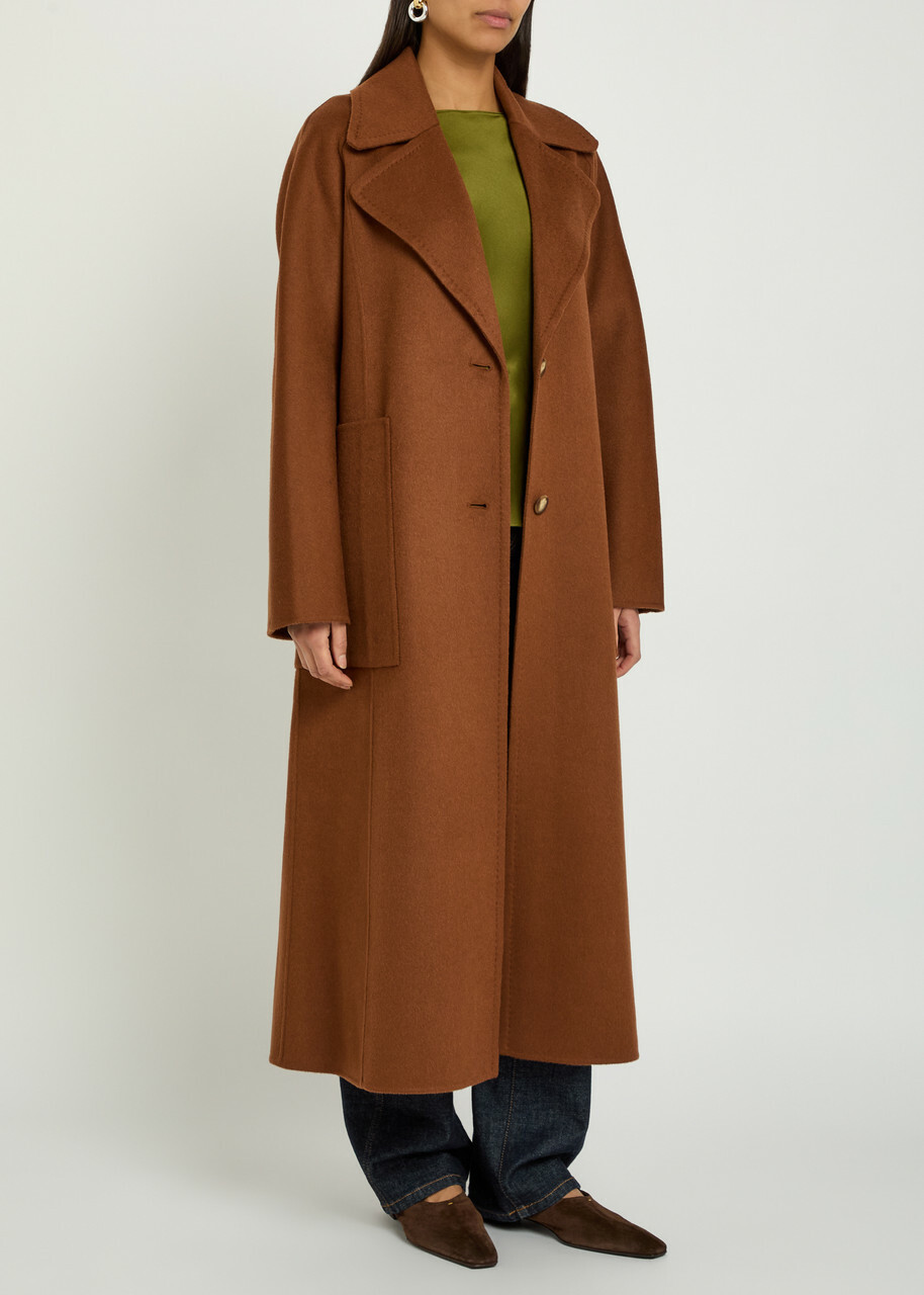 Joseph Spencer Belted Wool and Cashmere-blend Trench Coat Rust