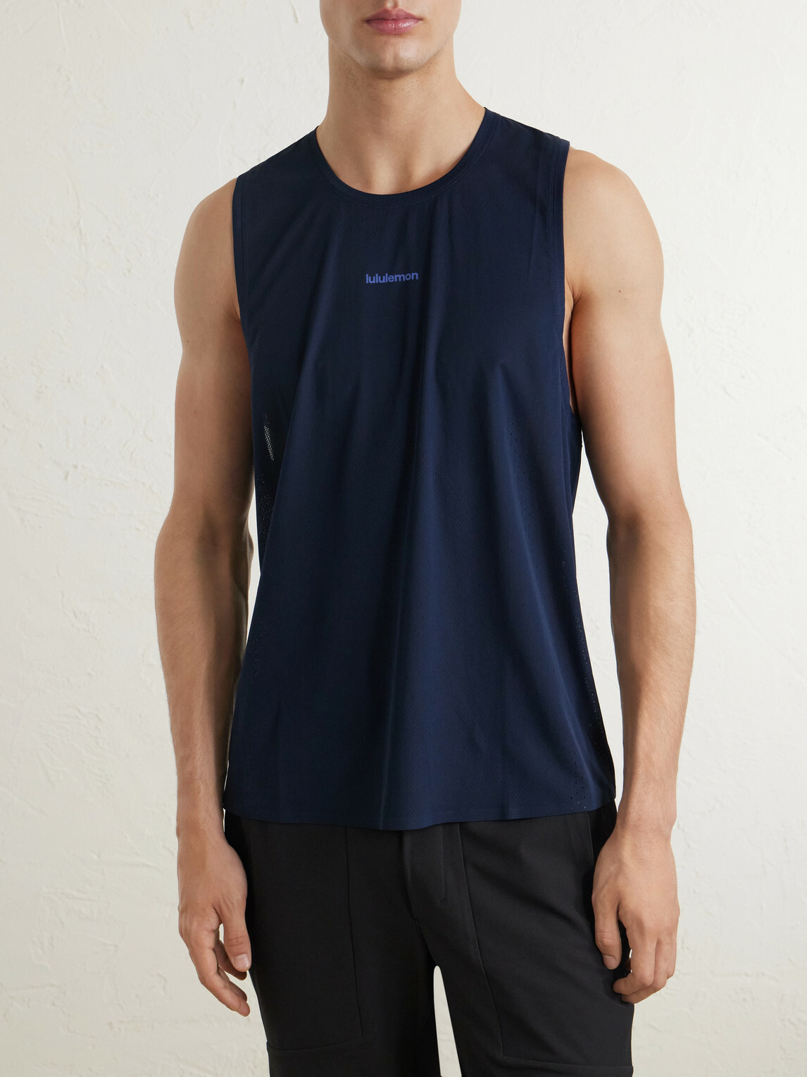 Lululemon - Logo-Print Mesh Running Top - Blue