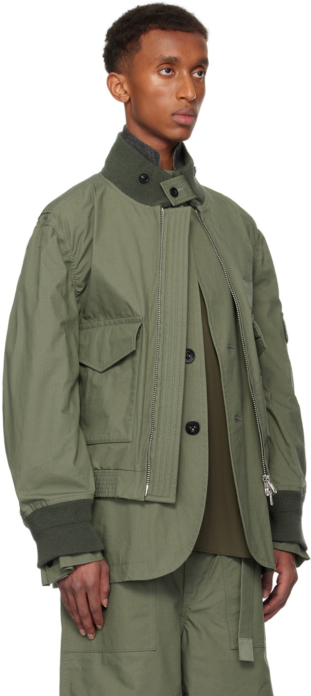 sacai Khaki Ripstop Jacket Sacai