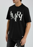 Amiri Staggered Logo Cotton T-shirt Black