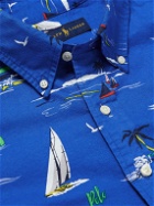 Polo Ralph Lauren - Slim-Fit Button-Down Collar Printed Oxford Cotton Shirt - Blue