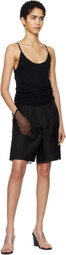 Silk Laundry Black Organza Boxer Shorts