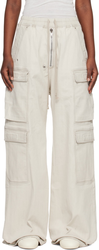 Photo: Rick Owens DRKSHDW Off-White Temple Double Jumbo Belas Denim Cargo Pants