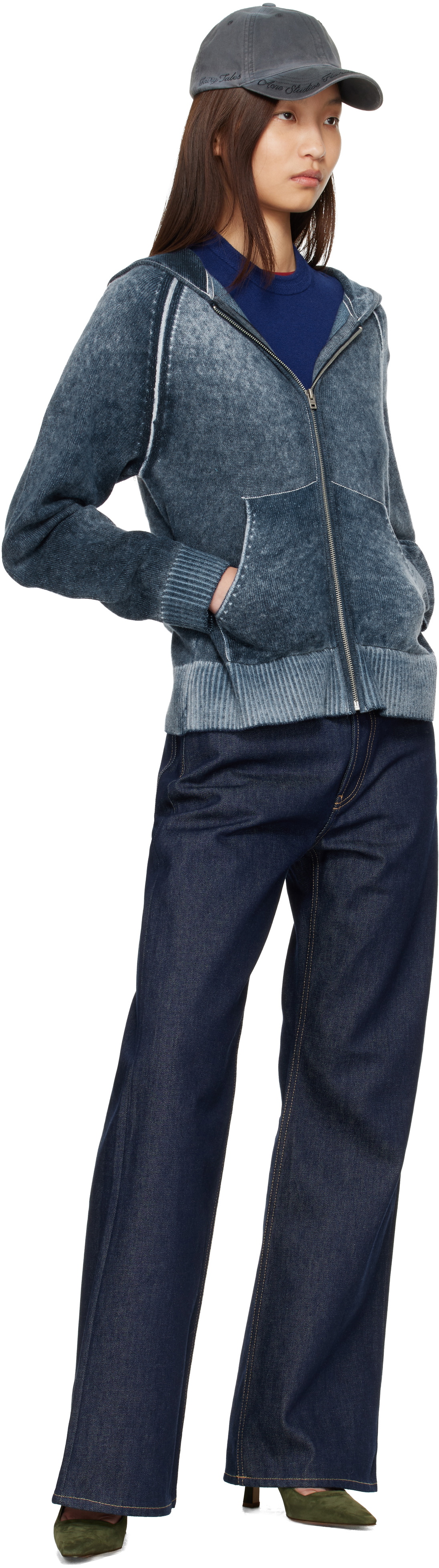 Acne Studios Navy Zipper Hoodie