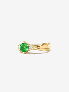 Adina Reyter 14K Yellow Gold Trio Emerald And Diamond Huggie Earrings
