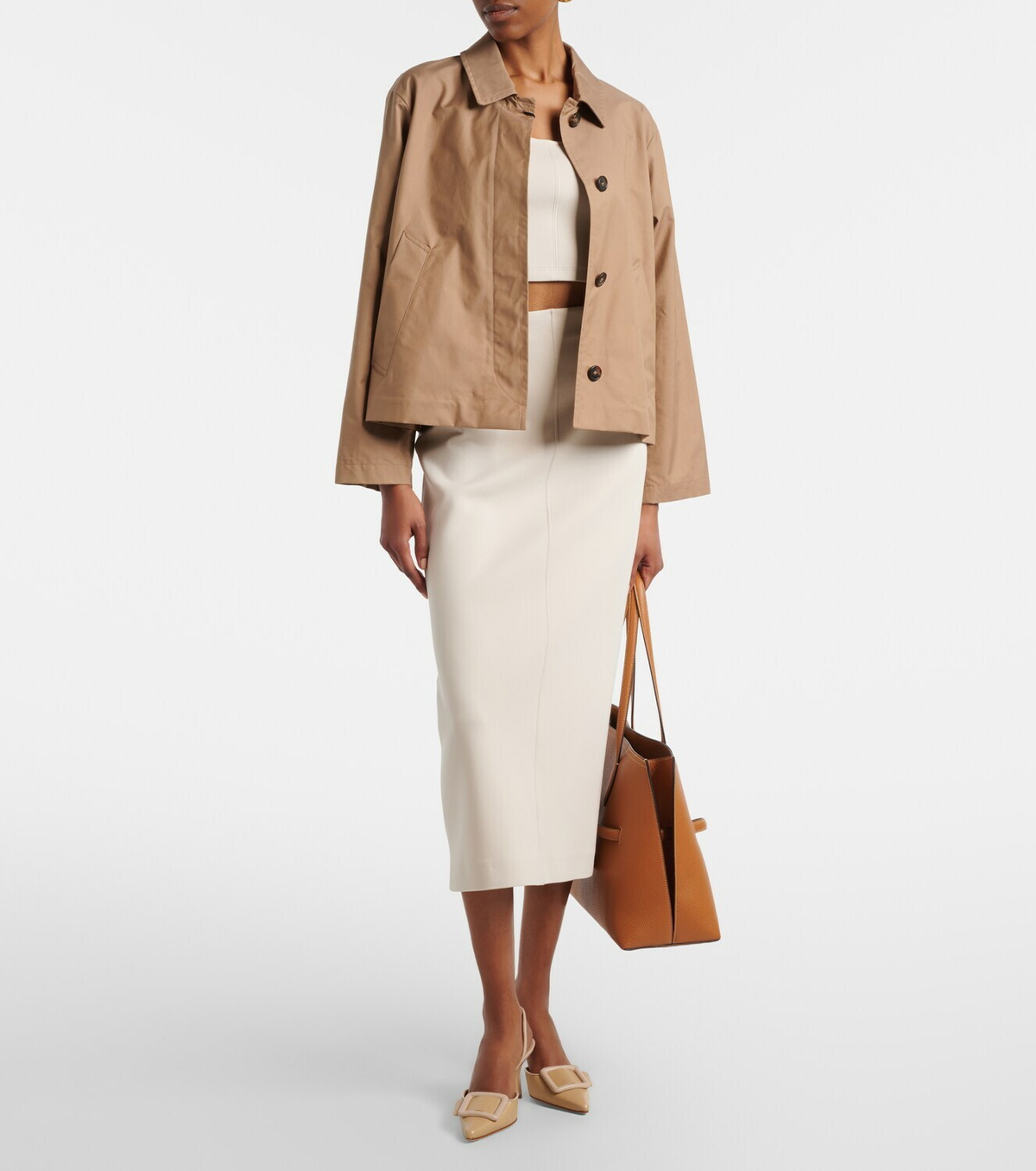 'S Max Mara Cadmio cotton-blend jersey pencil skirt