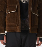 Moncler Grenoble Shearling-trimmed corduroy down jacket