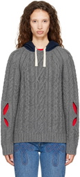 Stefan Cooke Gray Cable Hoodie