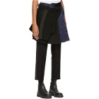 Sacai Black Wool Wrap Skirt Trousers
