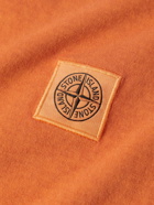 Stone Island - Logo-Embroidered Garment-Dyed Cotton-Jersey T-Shirt - Orange