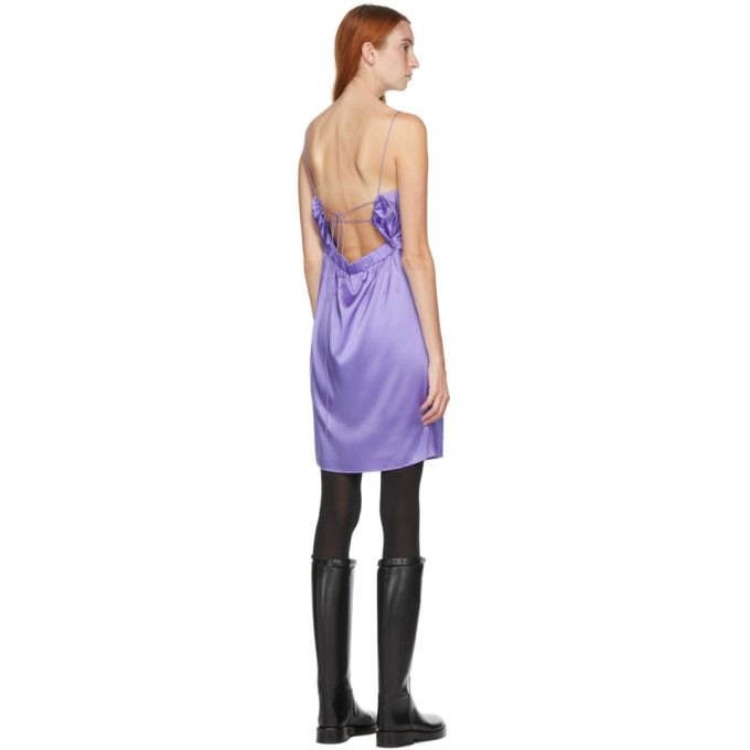 Helmut Lang SSENSE Exclusive Purple Silk Open Back Mini Dress Helmut Lang