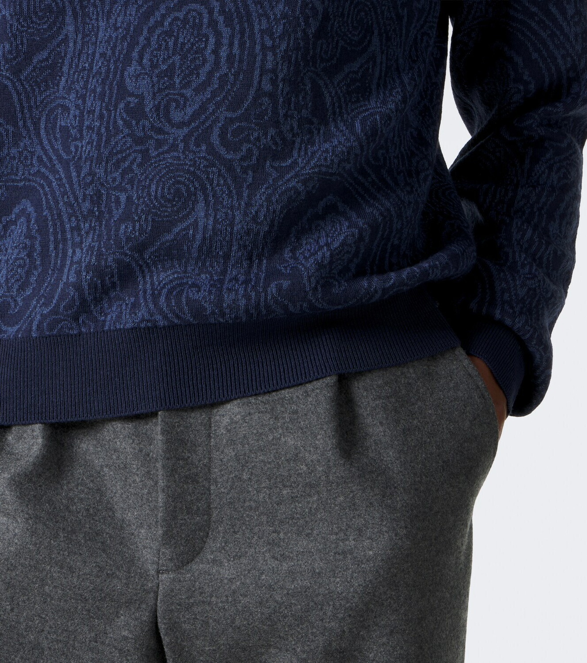 Etro Paisley wool-blend polo sweater