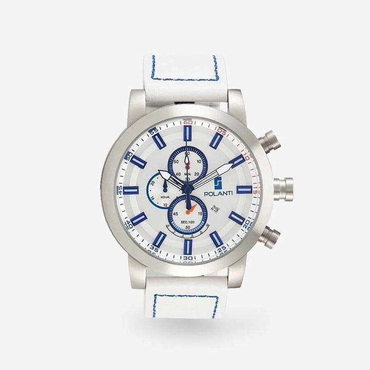 Photo: Polanti Rogue Chronograph Quartz White Dial Mens Watch RG0001W-SS