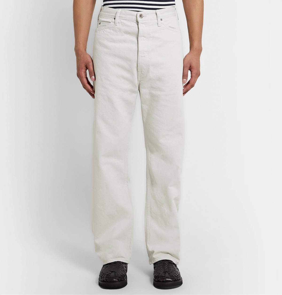 Chimala - Paint-Splattered Selvedge Denim Jeans - Neutrals