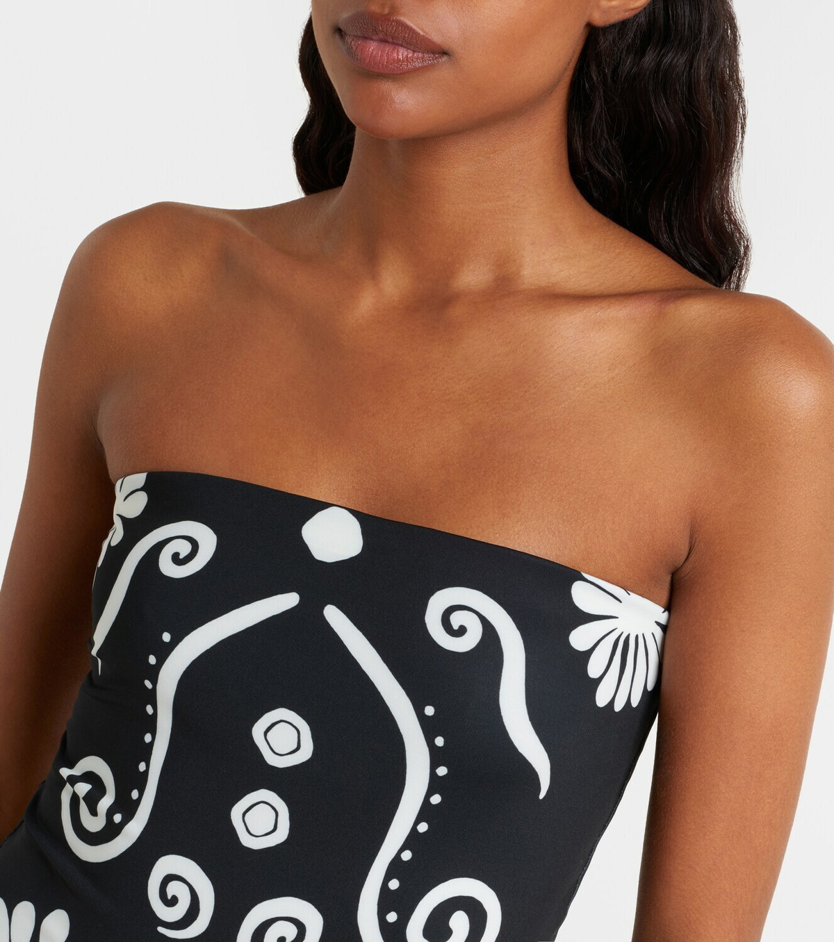Cala de la Cruz Lore printed strapless swimsuit