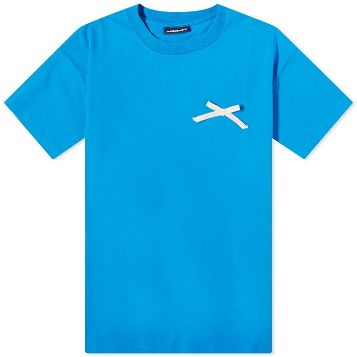 Photo: Jacquemus Men's Bow Logo T-Shirt in Blue