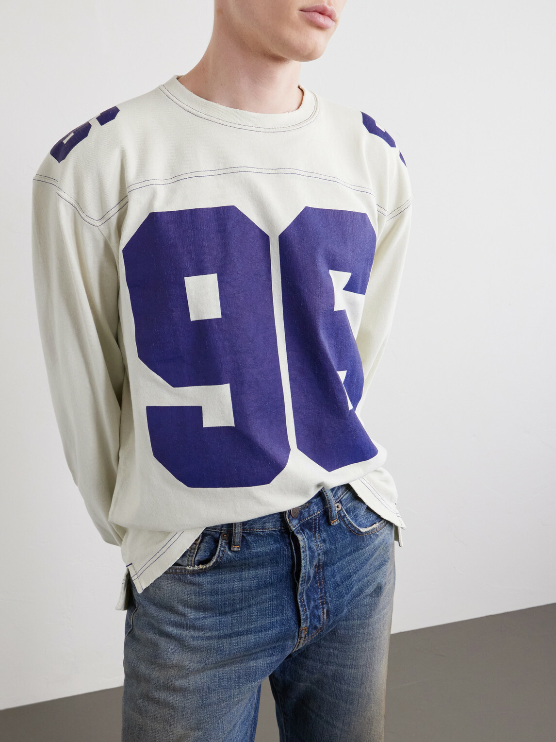 Acne Studios - Exfold Printed Cotton-Jersey T-Shirt - Neutrals