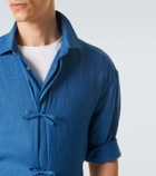 Kiton Bow-detail linen shirt