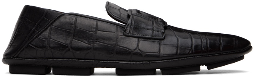 Photo: Dolce&Gabbana Black Calfskin Driver Loafers