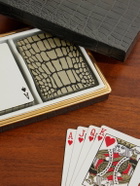 L'Objet - Croc-Effect Porcelain and Gold-Plated Playing Cards Set