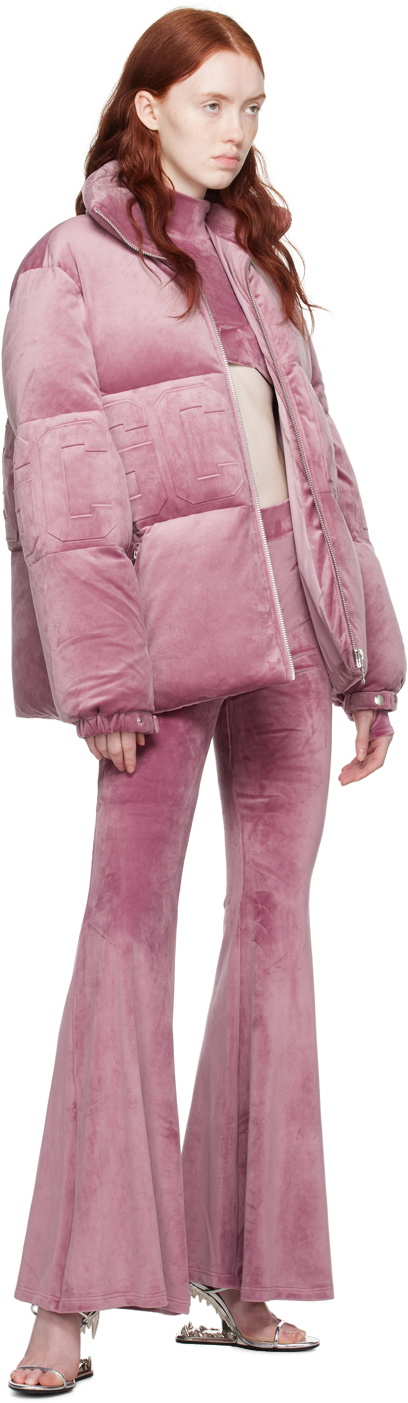 GCDS Pink Embossed Down Jacket