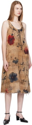 R13 Brown Reversible Tank Midi Dress