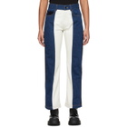 GR-Uniforma Blue and White Patchwork Jeans