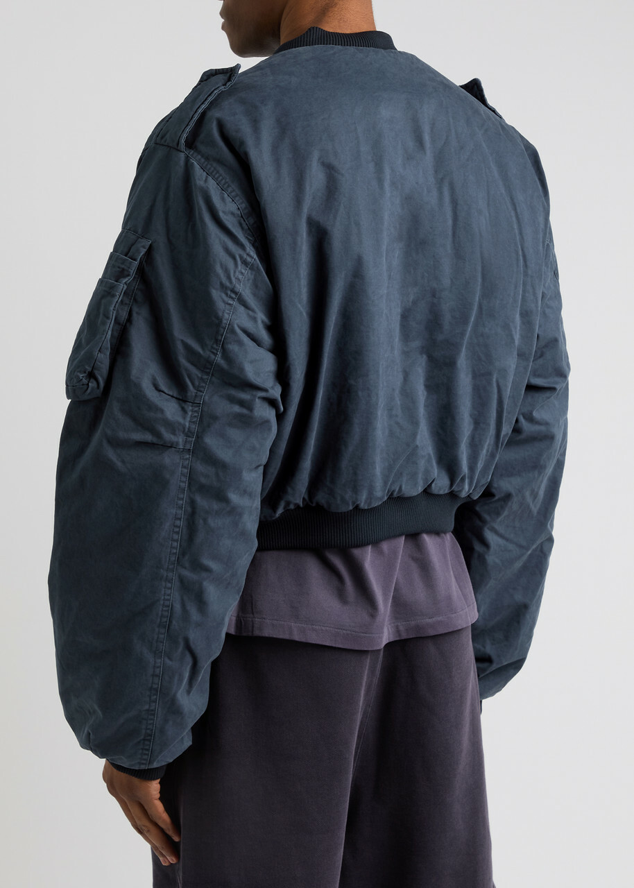 Entire Studios A-4 Padded Cotton-poplin Bomber Jacket Navy Entire