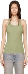 Re/Done Khaki Hanes Edition Ribbed Tank Top