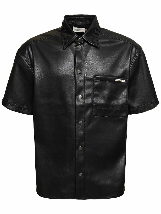 Photo: HONOR THE GIFT Faux Leather Boxy Shirt