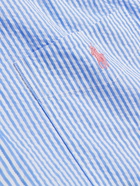 Polo Ralph Lauren - Button-Down Collar Striped Cotton-Seersucker Shirt - Blue