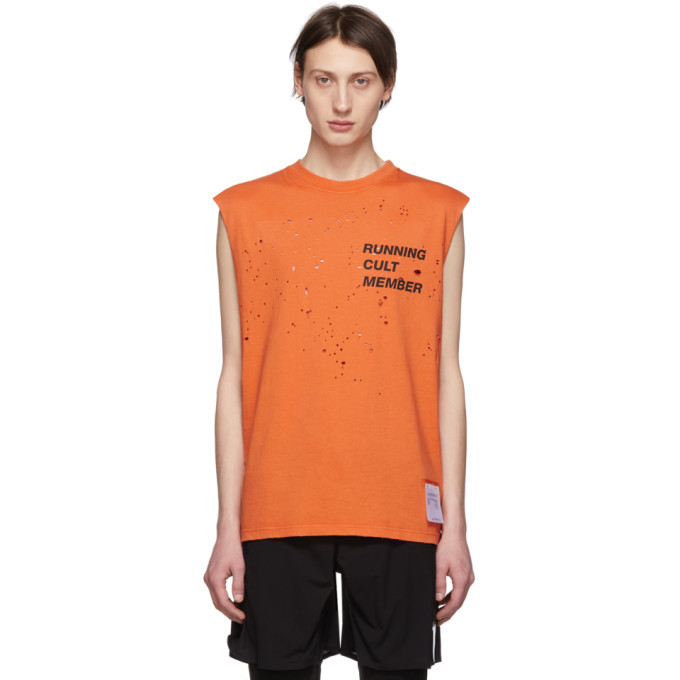 Satisfy Orange Cult Moth Eaten Muscle T-Shirt