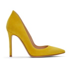 Gianvito Rossi Yellow Suede Ellipsis Heels