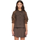 sacai Brown Suiting x Nylon Twill Shirt