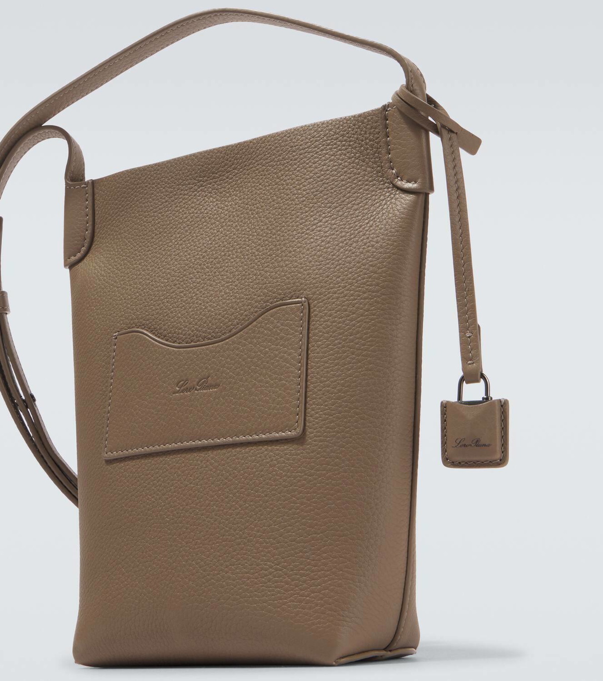 Loro Piana Bale leather phone pouch