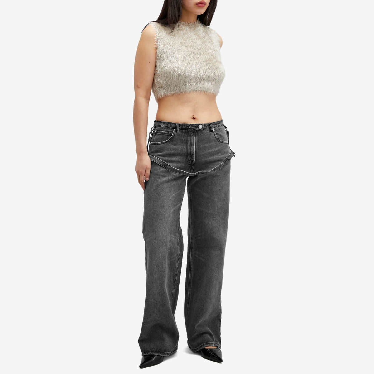 トップス marine serre PUFFY KNIT CROPPED PULLOVER Marine Serre (マリーン・セル) SS23 PUFFY KNIT CROPPED PULLOVER