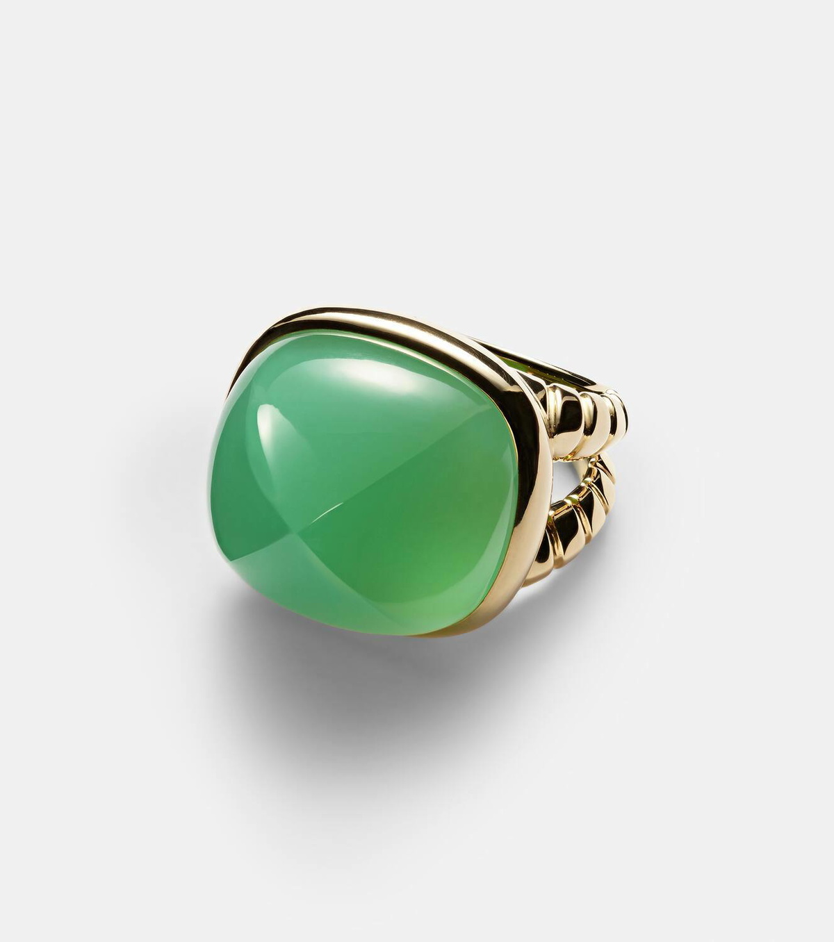 Marina B Tigella 18kt gold ring with chrysoprase