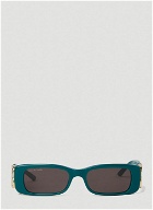 Dynasty Rectangle Sunglasses in Green