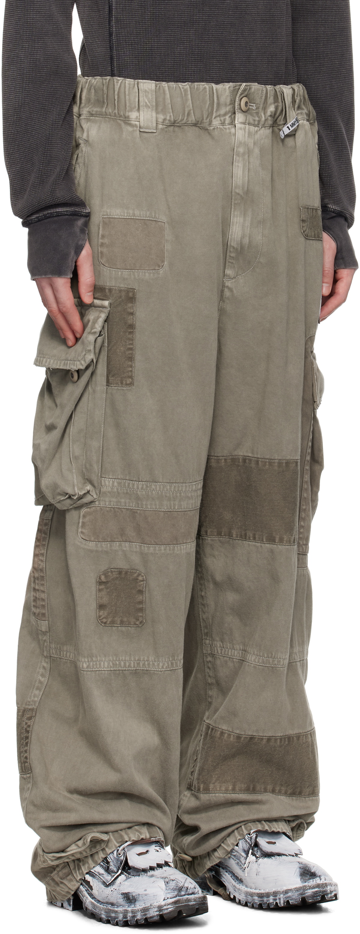 パンツ Maison MIHARA YASUHIRO Repair Cargo Maison MIHARA YASUHIRO Gray Repair Cargo Pants Maison MIHARA YASUHIRO
