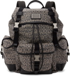 Dolce & Gabbana Beige & Black Re-Edition Jacquard Backpack