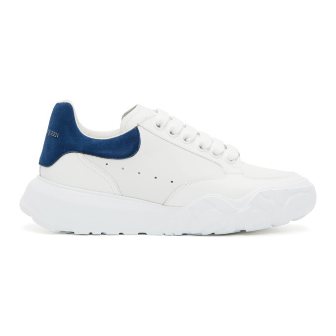 Photo: Alexander McQueen White and Blue Low Sneakers