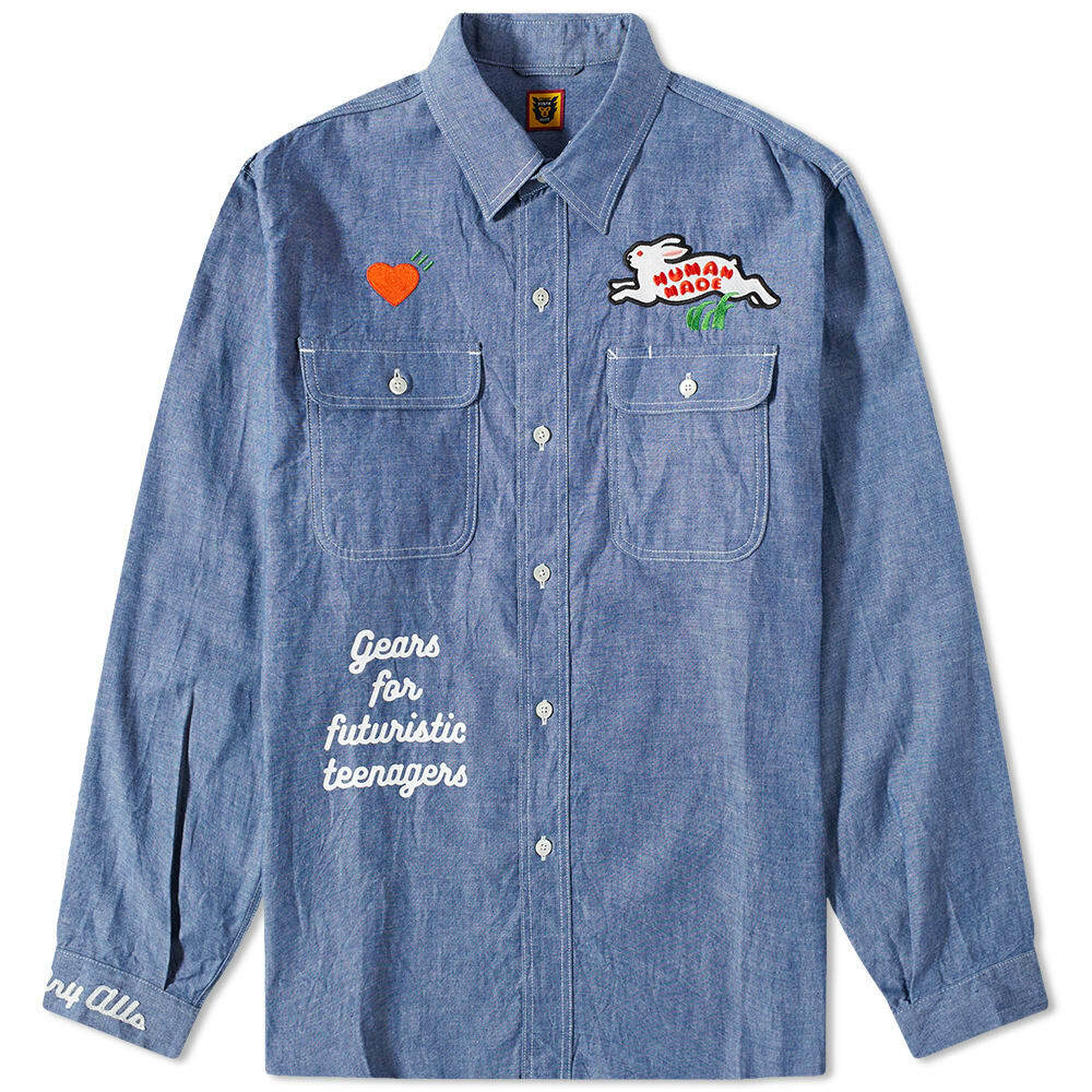 Human Made Men's Chambray Shirt in Blue Human Made