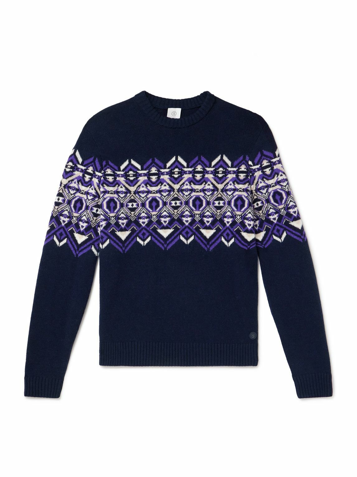 BOGNER - Luci Fair Isle Virgin Wool Sweater - Blue