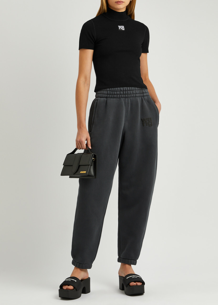 Alexanderwang.t Logo Stretch-knit top Black
