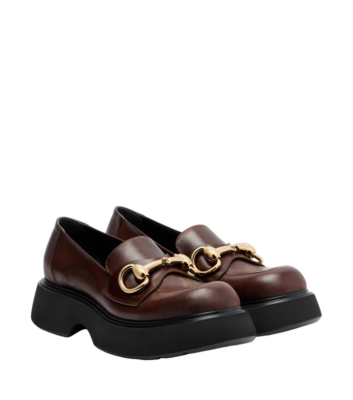 Photo: Gucci Brittany Horsebit leather platform loafers